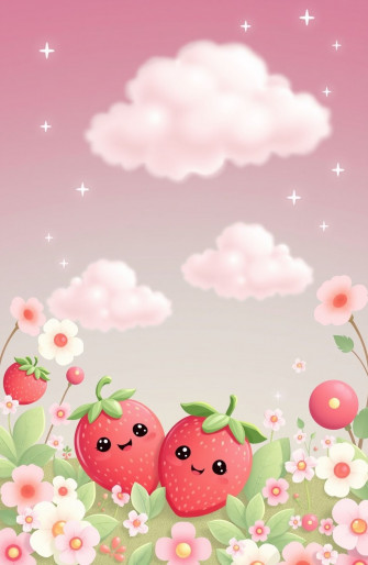 Kawaii Strawberry Wallpaper