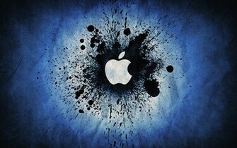 Apple Blue Splatter Desktop Wallpaper