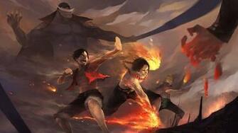 Anime One Piece Monkey D Luffy Portgas Ace Whitebeard
