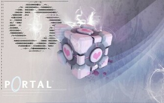 Weighted Companion Cube Portal Wallpaper