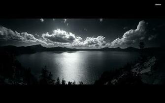 Monochrome Forest Mountains Scenery HD Wallpaper