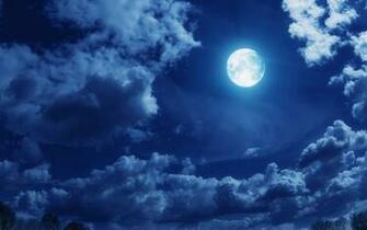 Good Night Full Moon Cool Sky Wallpaper HD Rocks