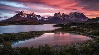 Mountain Snow Lake Windows HD Wallpaper