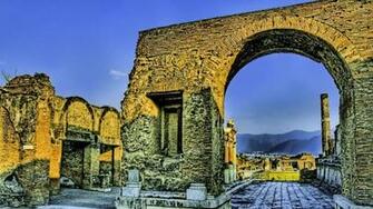 Pompeii Ruins At Sunset Wallpaper World