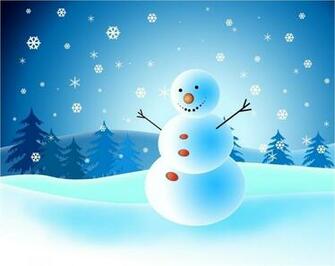 Cute Snowman Background Wallpaper