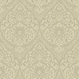 Grey And Cream Framed Damask Wallpaper Wall Sticker Outlet
