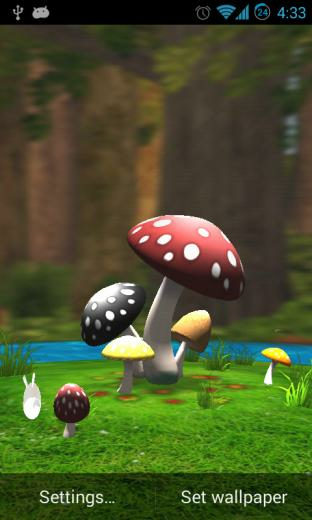 Mushroom Garden 3d Lwp HD For Android