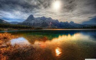 Nature Lakeside Waterscape Mountain HD Wallpaper Res