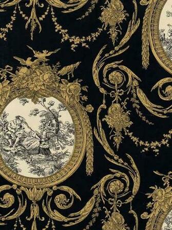 Free download Large Black and White Toile CH22508 Traditional Wallpaper