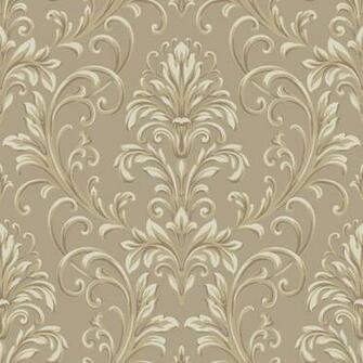 Taupe And Gold Feathered Damask Wallpaper Wall Sticker Outlet