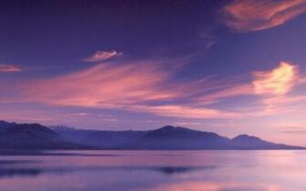 Pink Sky Mountains Sea Desktop Pc And Mac Wallpaper