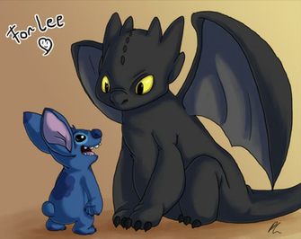 Stitch And Toothless By Dizzie Dog