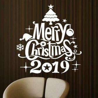 Merry Christmas Wall Stickers New Year Decoration
