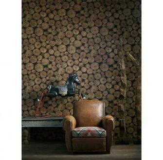 Wallpaper Industrial Rustic Lodge Wooden Log Ends