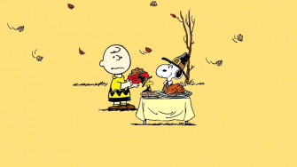 Charlie Brown And Friends Celebrating Thanksgiving