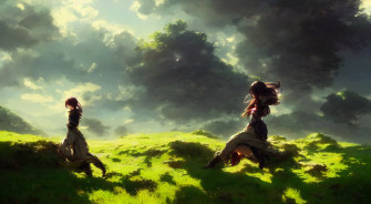 Prompthunt Beautiful Anime Wallpaper Landscape Green Rolling