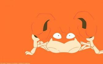 Minimalist Wallpaper Of Krabby From Pokemon Paperpull