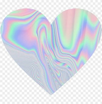 Holographic Holo Pastel Rainbow Heart Love