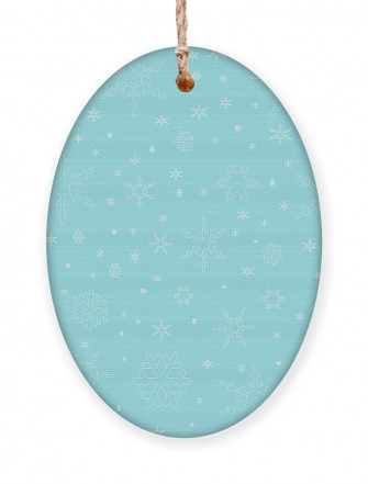 White Snowflakes On Soft Winter Blue Ornament By Iris Richardson