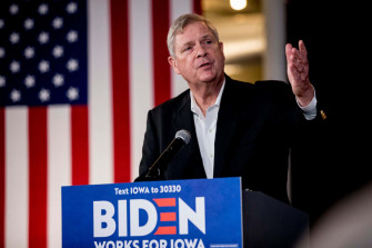 Tom Vilsack Announcing His Support For Joe Biden In The
