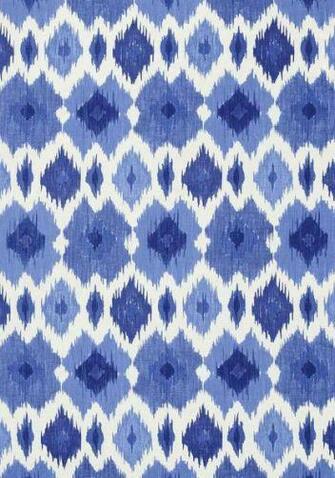Thibaut Biscayne More Blue Belt Ikat Pattern Fabric Wallpaper