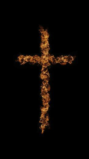 iPhone Wallpaper HD Flame Art Cross Background