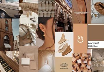 Brown Collage Wallpaper Light Fab Mood