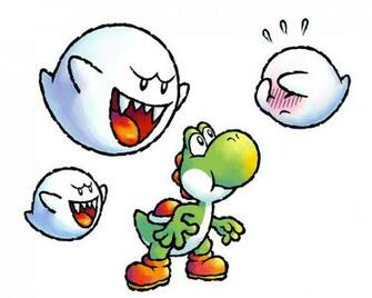 Yoshi And Boo Nintendo Villains Wallpaper