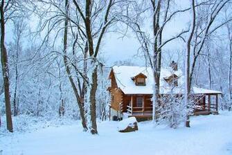 Winter Log Cabin