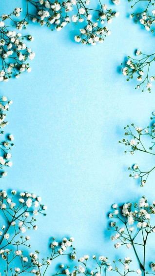 Blue Flowers Aesthetic Wallpaper