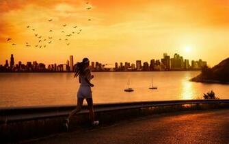 Morning Run Wallpaper Stock Photos