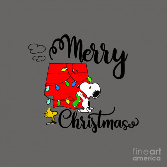 Snoopy Merry Christmas Drawing By Jhony Iskandar Pixels