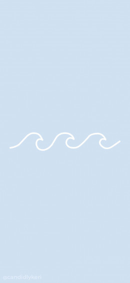 Aesthetic Light Blue Ocean Waves Minimalist Art Wallpaper