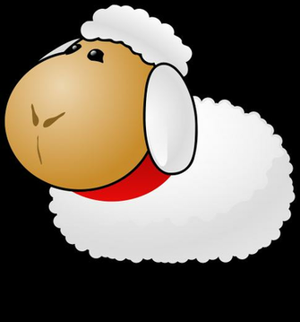 Cartoon Styled Sheep Wearing A Red Collar This Is Covered With