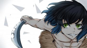 Inosuke Hashibira Katana Kimetsu No Yaiba 4k Wallpaper