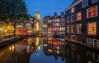 Wallpaper Lights The Evening Channel Netherlands Amsterdam