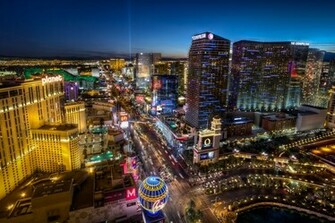 Las Vegas Strip HDr Buildings Signs Neon Roads Wallpaper