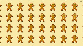 Gingerbread Man Pattern Wallpaper Digital Art