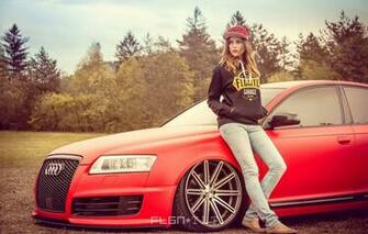 Wallpaper Auto Girl Red Audi Lights Tuning Wheel
