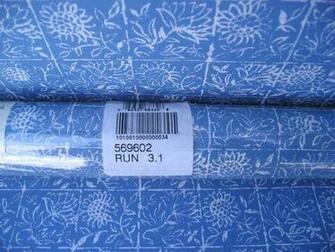 Wallpaper Waverly Medium Blue White Large Check Floral O