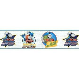 Thomas Tank Train Speed White Wallpaper Border Home Kitchen