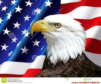 Bald Eagle With American Flag Wallpaper Stock