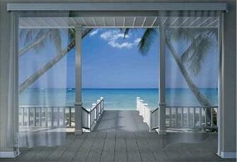 Uk Store Wall Mural Wallpaper Porch On The Beach 368x254cm
