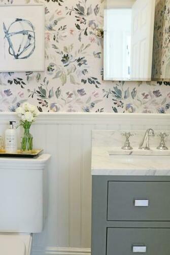 Powder Bathroom Flower Wallpaper Caitlin Wilson Darling Darleen