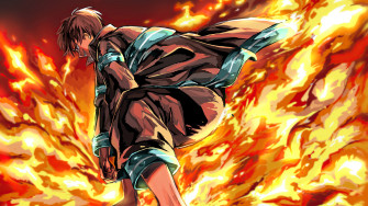 Shinra Kusakabe In Flames Wallpaper