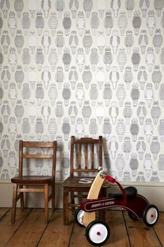 Owls Of The British Isles Covered Wallpaper