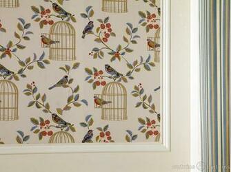 Vintage Charm Blue Bird Cage Wallpaper Uk