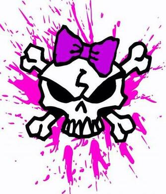 Girly Skull With Bow And Pink Blood Splatters Girl T Shirt