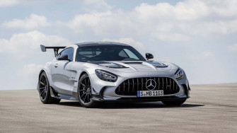 White Silver Mercedes Gts Rear Wallpaper