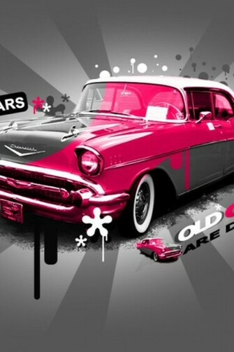 The Pink Car iPhone HD Wallpaper
